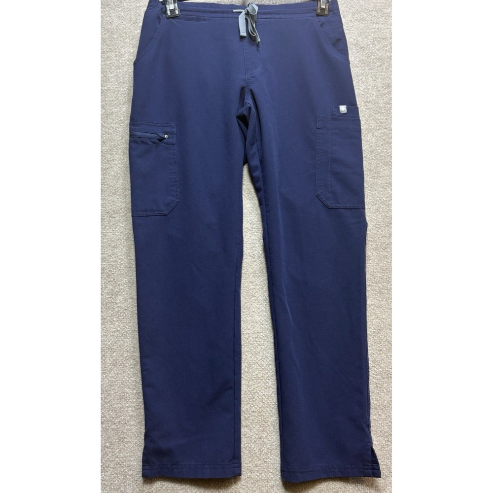 Figs Women's Kade Cargo Scrub Pants Navy Blue Small Petite 6 Pocket Medical GUC